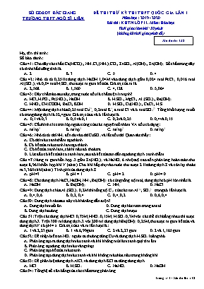 Đề thi thử kỳ thi THPT Quốc gia lần 1 môn Hóa học Lớp 11 - Mã đề 132 - Năm học 2019-2020 - Trường THPT Ngô Sĩ Liên